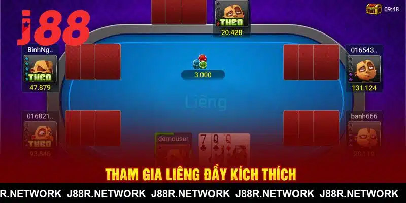 Tham gia Liêng đầy kích thích tại J88