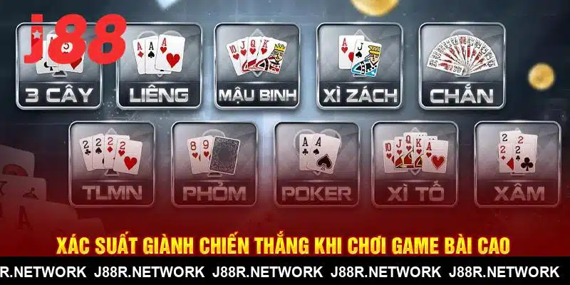 Xác suất giành chiến thắng khi chơi game bài J88 khá cao